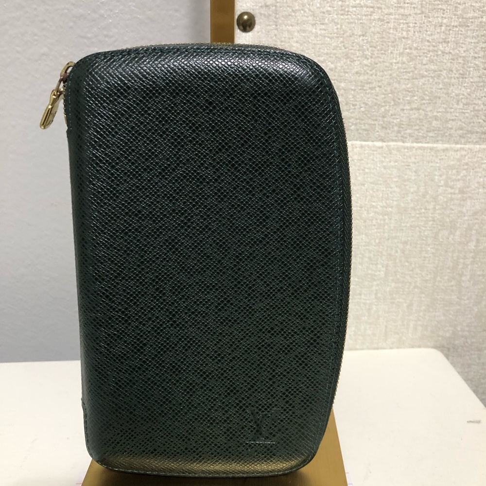 Louis Vuitton Dark Green Leather Wallet